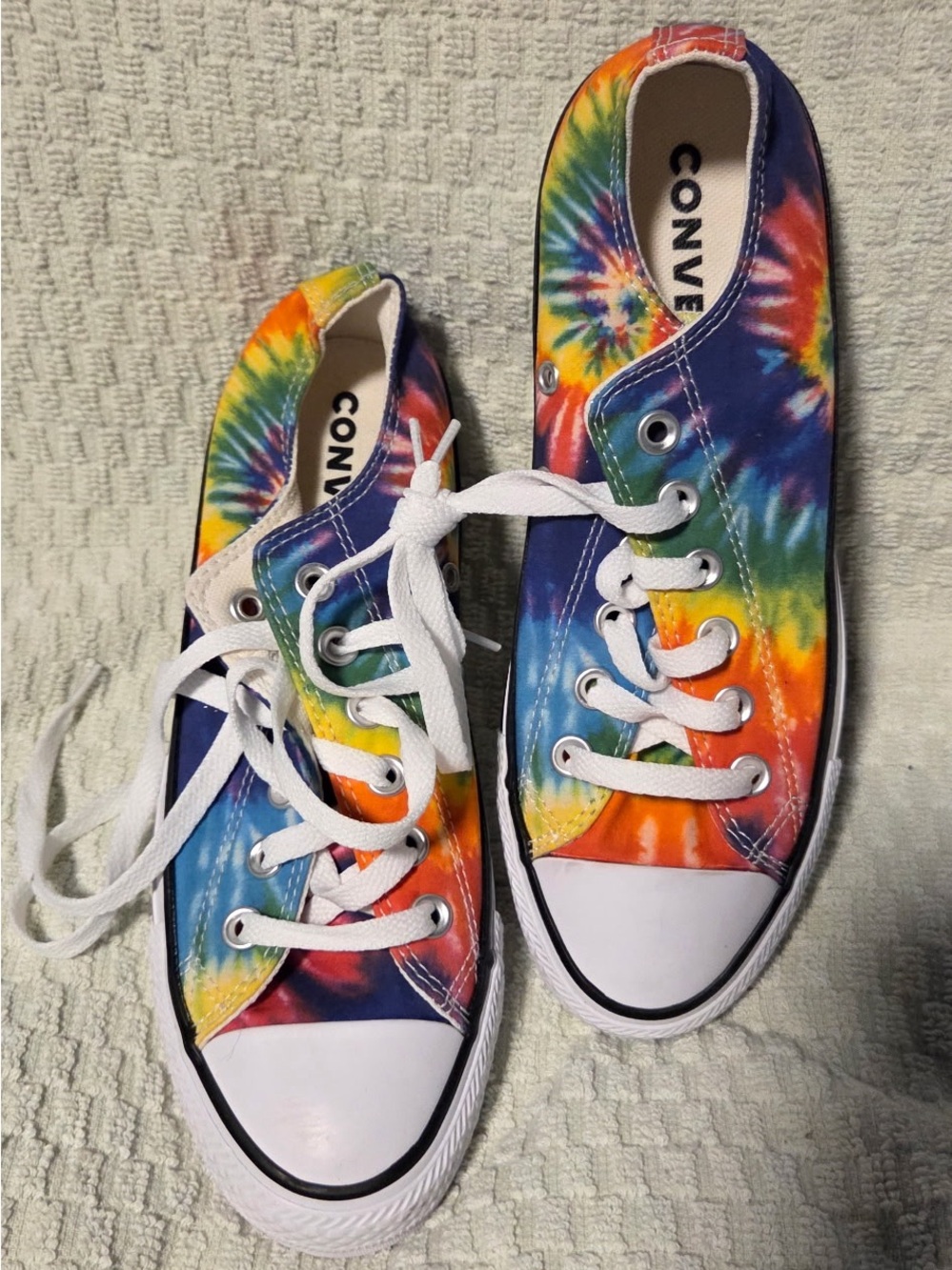 Converse Tie-Dye Low Top Sneakers - Blue, Green, Yellow, Orange, Red